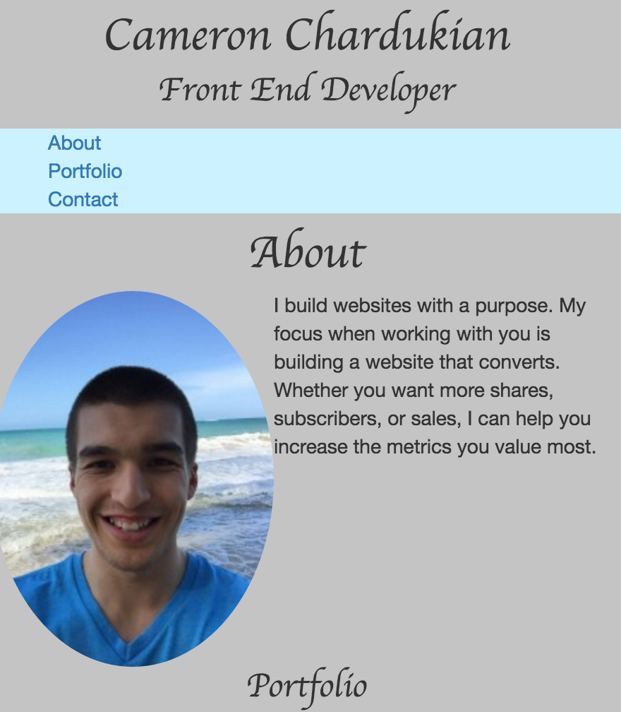 Portfolio Site Day 5