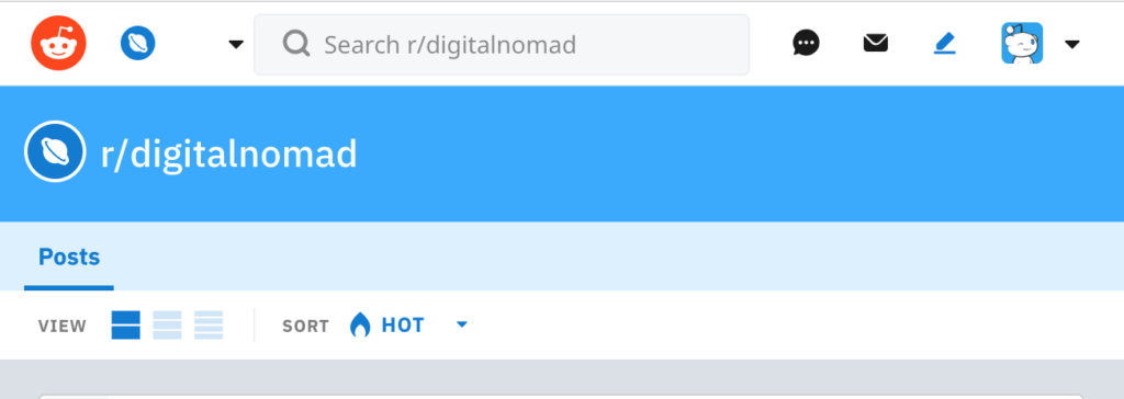 Reddit Digital Nomad